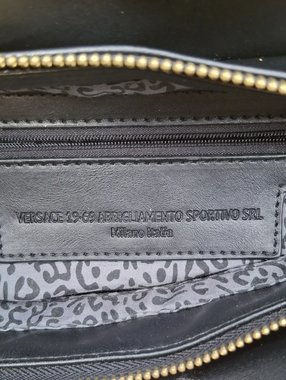 Versace 19v69 Abbigliamento Sportivo SRL Black Faux Leather Satchel Crossbody